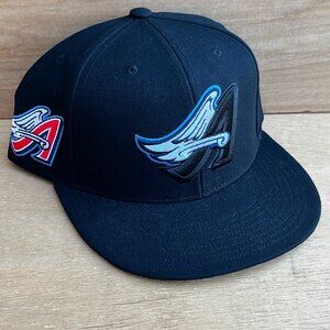 MITCHELL & NESS LOS ANGELES ANGELS SNAPBACK HAT Black Logo Adjustable NEW